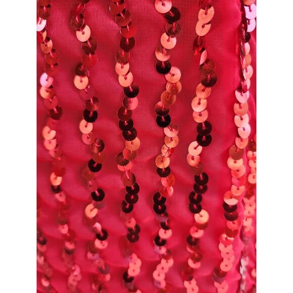 Helene Sidel Vintage 90s Red Sequin Camisole Top sz 8 Party Y2K - Picture 5 of 6